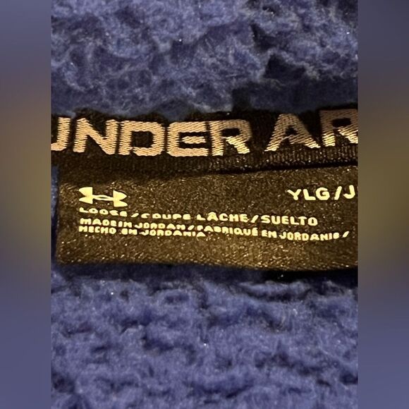 Boys Blue Under Amour 1/4 Zip Sherpa Jacket Youth Large - Picture 2 of 11